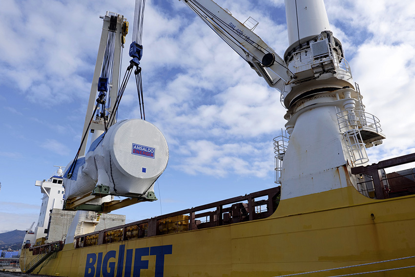 Fagioli completa l’imbarco della turbina a gas più grande mai costruita in Italia
